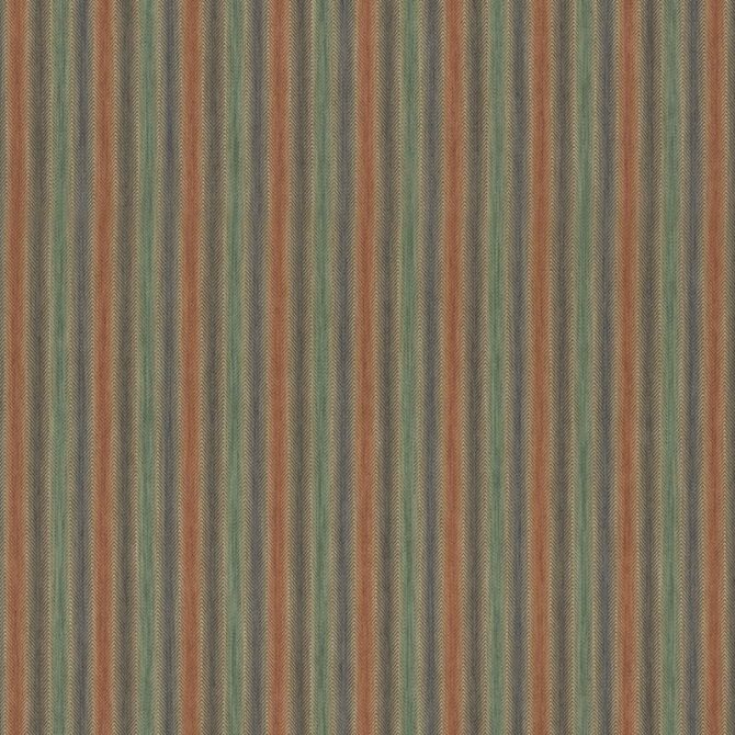 Mulberry Fabric FD811.R50 Shepton Stripe Teal/Spice