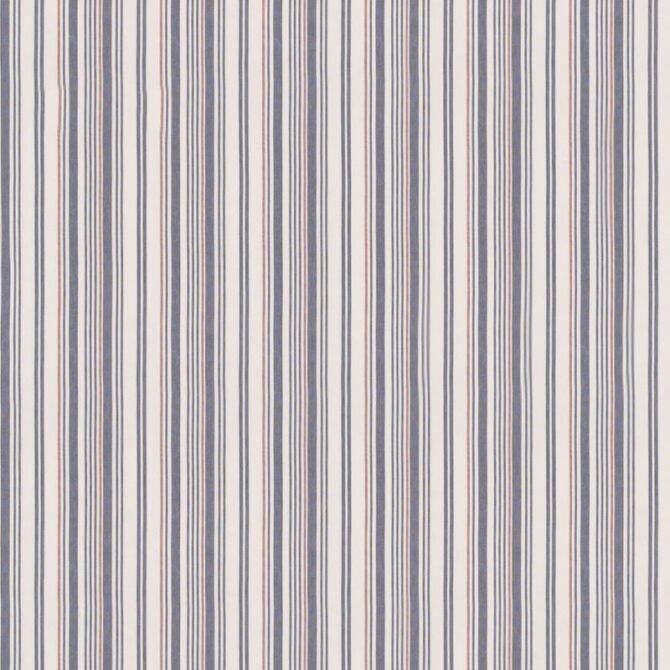 Mulberry Fabric FD814.G103 Spinnaker Stripe Indigo/Red