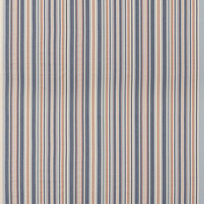 Mulberry Fabric FD823.G103 Medford Stripe Blue/Rust